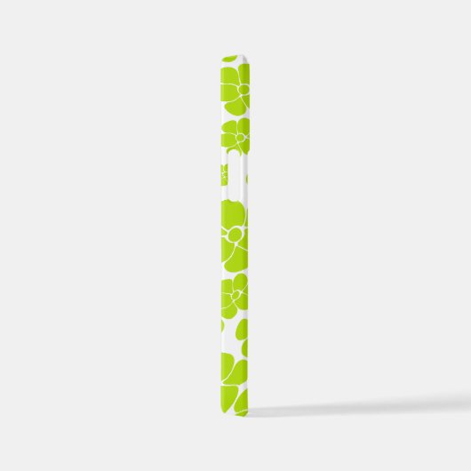 Blume Muster in Lime Green und White iPhone Hülle (Rechte Seite)