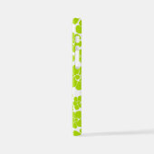 Blume Muster in Lime Green und White iPhone Hülle (Linke Seite)
