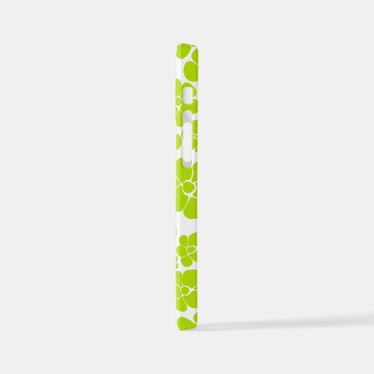 Blume Muster in Lime Green und White iPhone Hülle (Linke Seite)