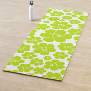 Blume Muster in Lime Green und White Yogamatte