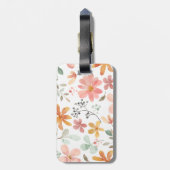 Blume Muster in Orange Pink Blossom Gepäckanhänger (Rückseite vertikal)