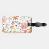 Blume Muster in Orange Pink Blossom Gepäckanhänger (Rückseite horizontal)