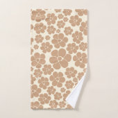 Blume Muster in Tan und Creme Badhandtuch Set (Handtuch)