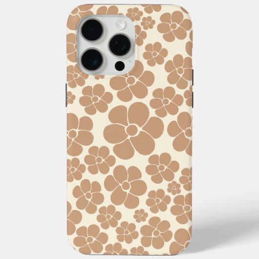 Blume Muster in Tan und Creme Case-Mate iPhone Hülle (Rückseite)