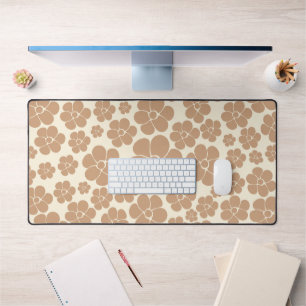 Blume Muster in Tan und Creme Schreibtischunterlage