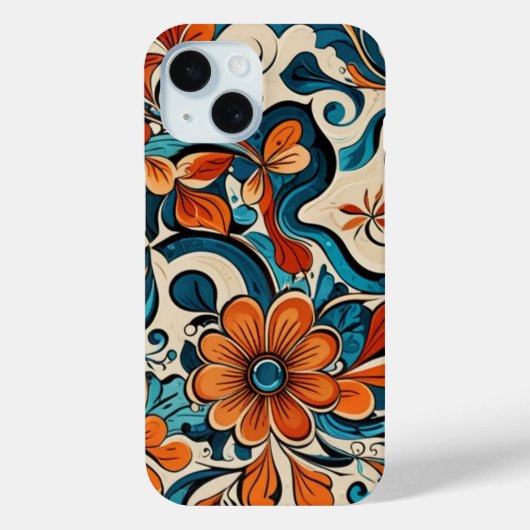 Blume Muster iPhone 15 Fall Case-Mate iPhone Hülle (Rückseite)