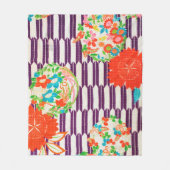 Blume Muster, japanisches Design Fleecedecke (Vorderseite)