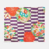 Blume Muster, japanisches Design Fleecedecke (Vorderseite (Horizontal))