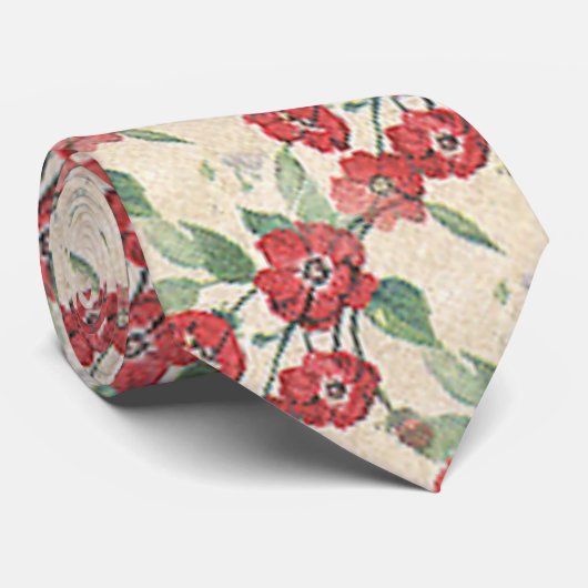 Blume-Muster Krawatte (Gerollt)