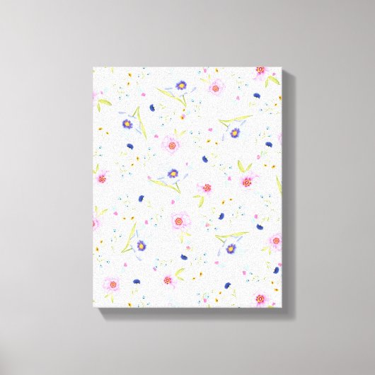 Blume Muster-Leinwand Leinwanddruck (Vorderseite)
