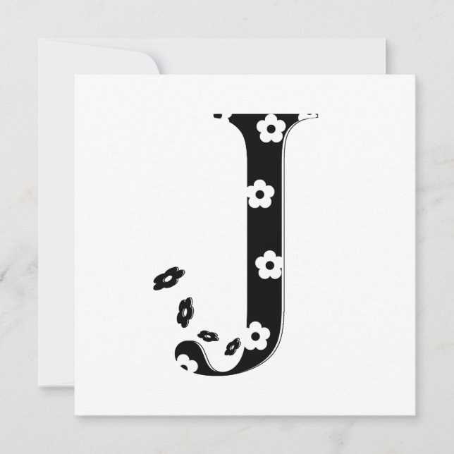 Blume Muster Letter J (Vorderseite)