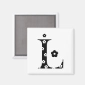 Blume Muster Letter L Magnet (Vorderseite/Rückseite)