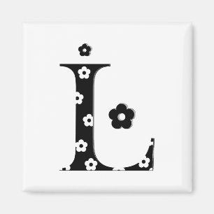Blume Muster Letter L Magnet