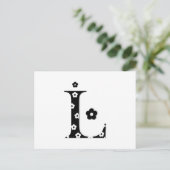 Blume Muster Letter L Postkarte (Stehend Vorderseite)
