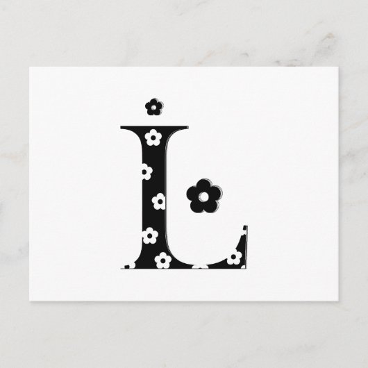 Blume Muster Letter L Postkarte (Vorderseite)