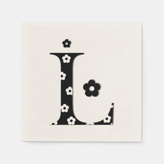 Blume Muster Letter L Serviette (Vorderseite)