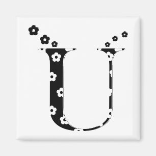 Blume Muster Letter U Magnet