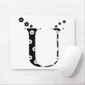 Blume Muster Letter U Mousepad (Mit Mouse)