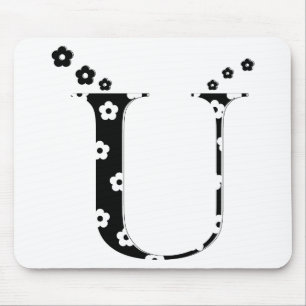 Blume Muster Letter U Mousepad
