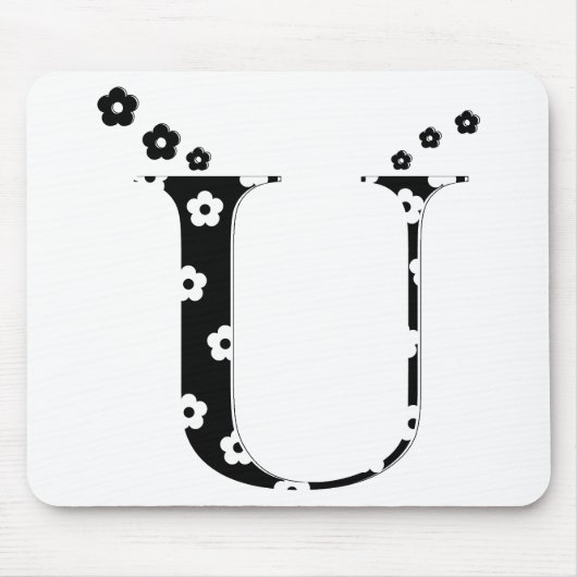 Blume Muster Letter U Mousepad (Vorne)