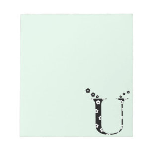 Blume Muster Letter U Notizblock
