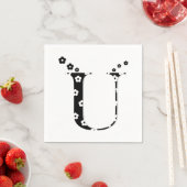 Blume Muster Letter U Serviette (Beispiel)
