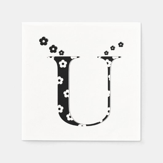Blume Muster Letter U Serviette (Vorderseite)