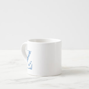 Blume Muster Letter Z (blau) Espressotasse