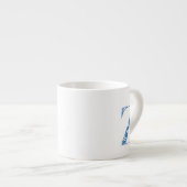 Blume Muster Letter Z (blau) Espressotasse (Vorderseite Rechts)