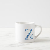 Blume Muster Letter Z (blau) Espressotasse (Rechts)