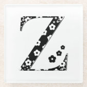 Blume Muster Letter Z Glasuntersetzer (Vorderseite)