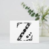 Blume Muster Letter Z Postkarte (Stehend Vorderseite)