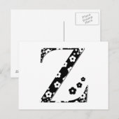 Blume Muster Letter Z Postkarte (Vorne/Hinten)