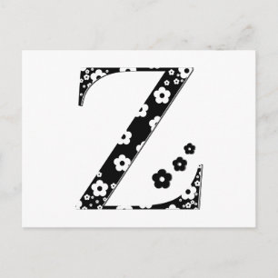 Blume Muster Letter Z Postkarte