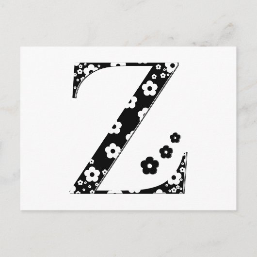 Blume Muster Letter Z Postkarte (Vorderseite)