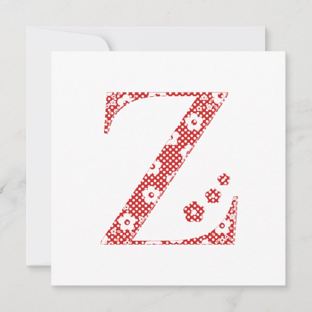 Blume Muster Letter Z (rot) (Vorderseite)