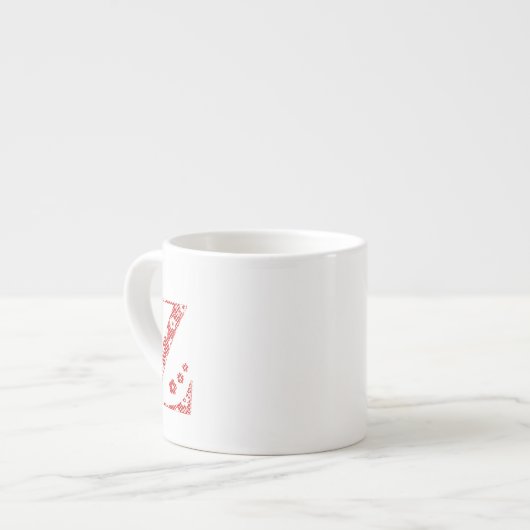 Blume Muster Letter Z (rot) Espressotasse (Vorderseite Links)