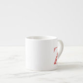 Blume Muster Letter Z (rot) Espressotasse (Vorderseite Rechts)