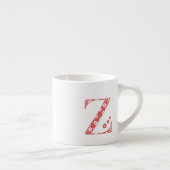 Blume Muster Letter Z (rot) Espressotasse (Rechts)