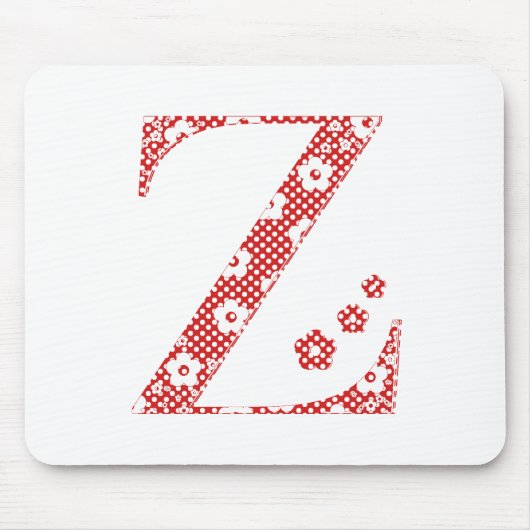 Blume Muster Letter Z (rot) Mousepad (Vorne)