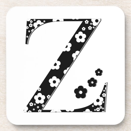 Blume Muster Letter Z Untersetzer (Vorderseite)