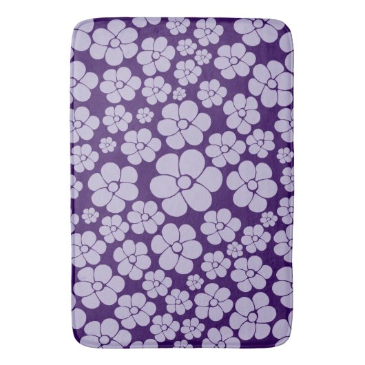 Blume Muster - Lila Badematte (Vorderseite Vertikal)