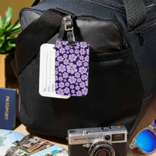 Blume Muster - Lila Drehkissen Gepäckanhänger