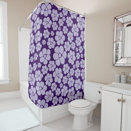 Blume Muster - Lila Duschvorhang (Beispiel)