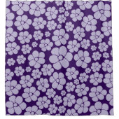 Blume Muster - Lila Duschvorhang (Vorderseite)