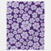 Blume Muster - Lila Fleecedecke (Vorderseite)