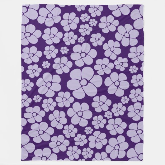 Blume Muster - Lila Fleecedecke (Vorderseite)