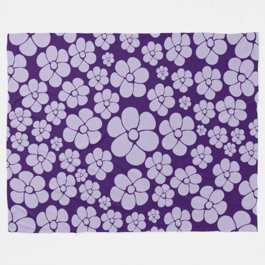 Blume Muster - Lila Fleecedecke (Vorderseite (Horizontal))