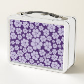 Blume Muster - Lila Metall Brotdose (Rückseite)