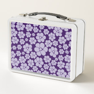 Blume Muster - Lila Metall Brotdose
